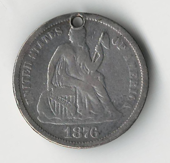 Love Token: "DL" On US 1876, 10 Cent Host Coin