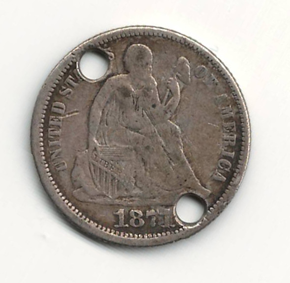 Love Token: "FM" On US 1871, 10 Cent Host Coin
