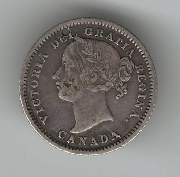 Love Token: "AMA" on Victorian Canadian 10 Cent Host Coin