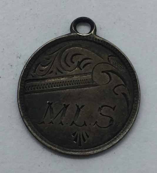 Love Token: "MLS" on Victorian Canadian 5 Cent Host Coin
