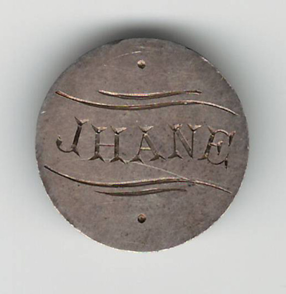 Love Token: "Jhane" On Great Britain 3 Pence Host Coin