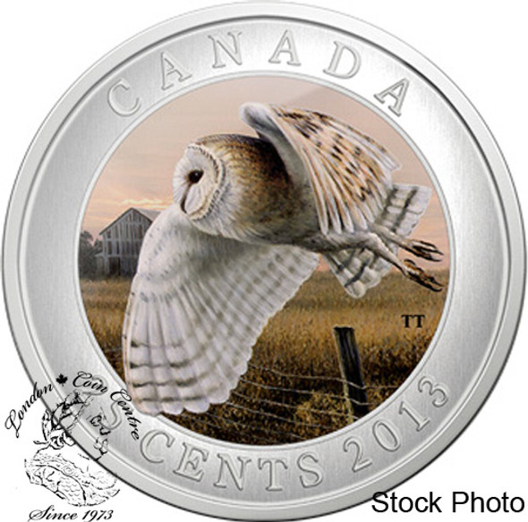 Canada: 2013 25 Cents Barn Owl Coloured Coin