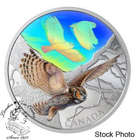 Canada: 2019 $30 Majestic Birds in Motion: Great Horned Owls Fine Silver Coin