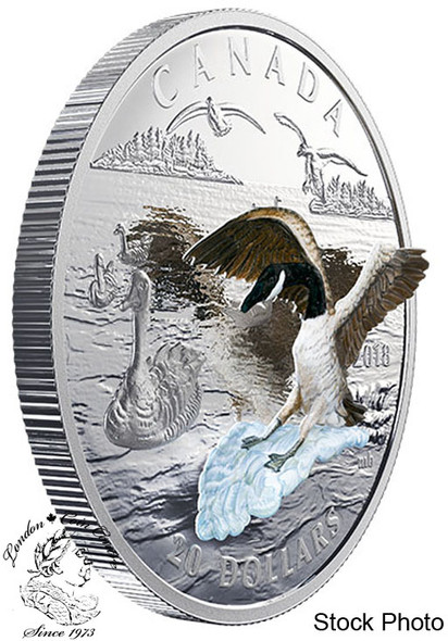 Canada: 2018 $20 3D Approaching Canada Goose 1 oz. Silver Coin