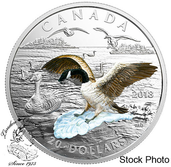 Canada: 2018 $20 3D Approaching Canada Goose 1 oz. Silver Coin