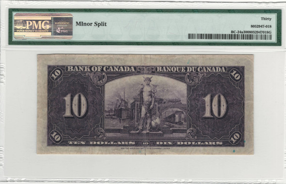 Canada 1937 $10 Banknote Osborne-Towers A/D BC-254a PMG VF30