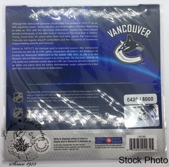 Canada: 2014 25 Cent Vancouver Canucks Coin & Stamp Set