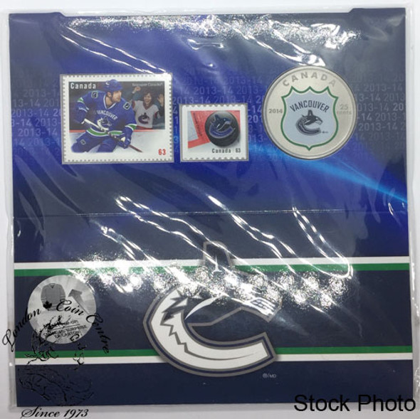 Canada: 2014 25 Cent Vancouver Canucks Coin & Stamp Set Canada: 2014 25 Cent Vancouver Canucks Coin & Stamp Set