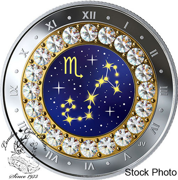 Canada: 2019 $5 Zodiac Series: Scorpio Pure Silver Coin Canada: 2019 $5 Zodiac Series: Scorpio Pure Silver Coin