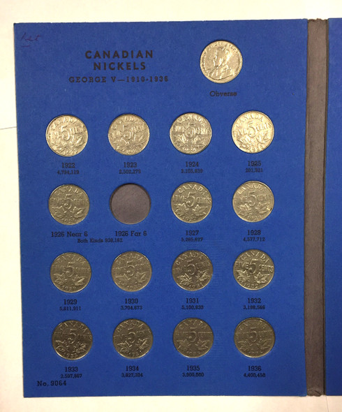 Canada: 1922-1960 Collection of Nickels in Whitman Folder (45 Pieces) Includes 1925, 1926 Near Canada: 1922-1960 Collection of Nickels in Whitman Folder (45 Pieces) Includes 1925, 1926 Near
