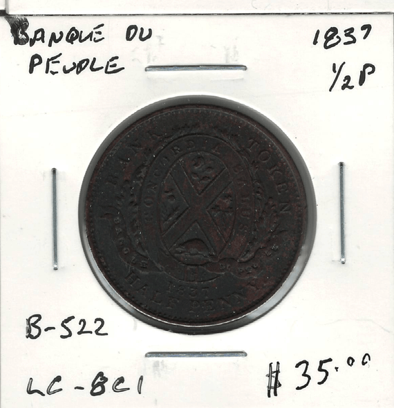 Banque De Peuple: 1837 halfpenny LC-8C1