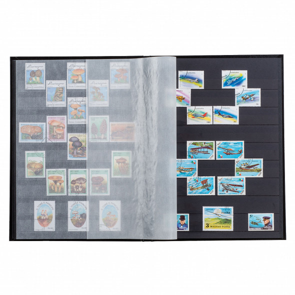 Lighthouse Hard Cover BASIC Stamp Stockbook - 32 Black Pages - S32 - Blue Lighthouse Hard Cover BASIC Stamp Stockbook - 32 Black Pages - S32 - Blue