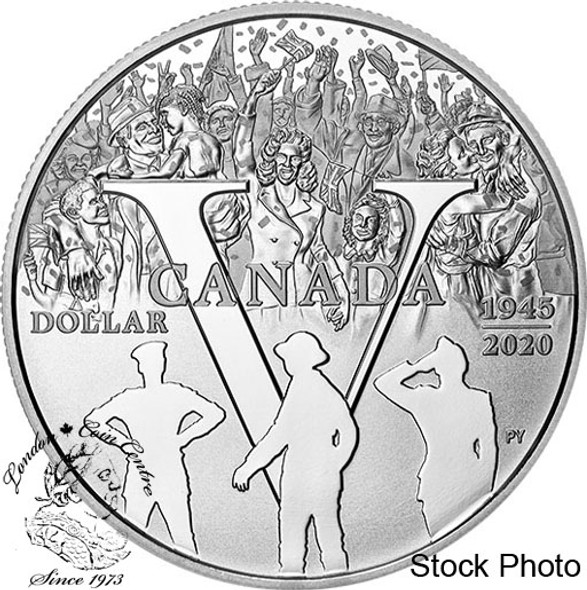 Canada: 2020 $1 75th Anniversary of V-E Day Proof Pure Silver Dollar