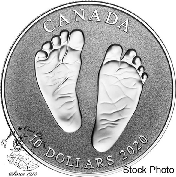 Canada: 2020 $10 Welcome To The World Baby Feet Fine Silver Coin