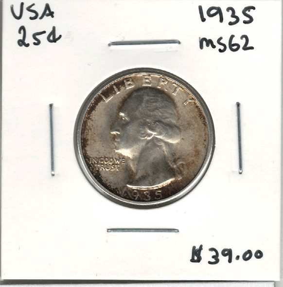 United States: 1935 25 Cent MS62