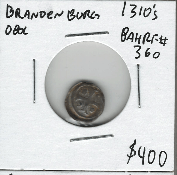 German States: Brandenburg: 1310s OBOL German States: Brandenburg: 1310s OBOL