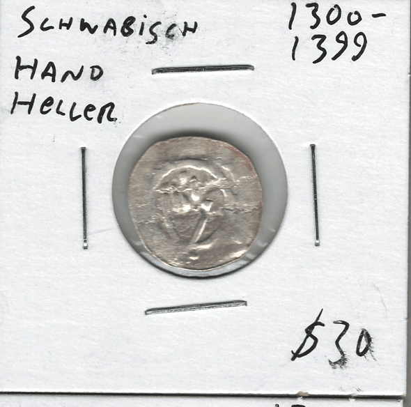 German States: Schwabisch: 1300 - 1399 Hand Heller Lot#3 German States: Schwabisch: 1300 - 1399 Hand Heller Lot#3