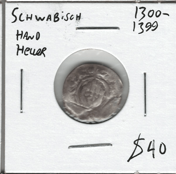 German States: Schwabisch: 1300 - 1399 Hand Heller Lot#5 German States: Schwabisch: 1300 - 1399 Hand Heller Lot#5
