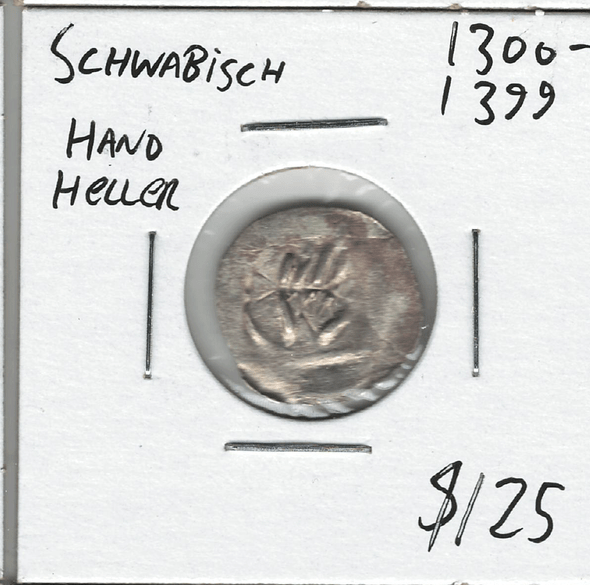 German States: Schwabisch: 1300 - 1399 Hand Heller Lot#14 German States: Schwabisch: 1300 - 1399 Hand Heller Lot#14