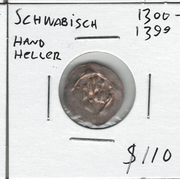German States: Schwabisch: 1300 - 1399 Hand Heller Lot#15 German States: Schwabisch: 1300 - 1399 Hand Heller Lot#15