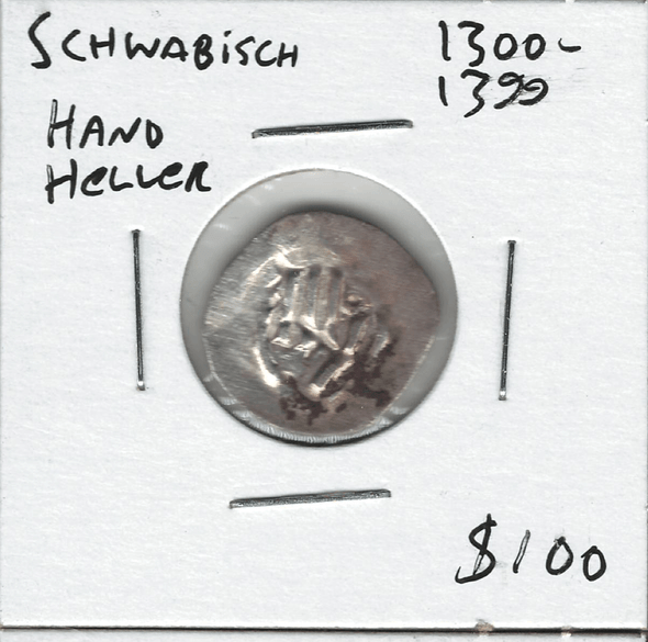 German States: Schwabisch: 1300 - 1399 Hand Heller Lot#17