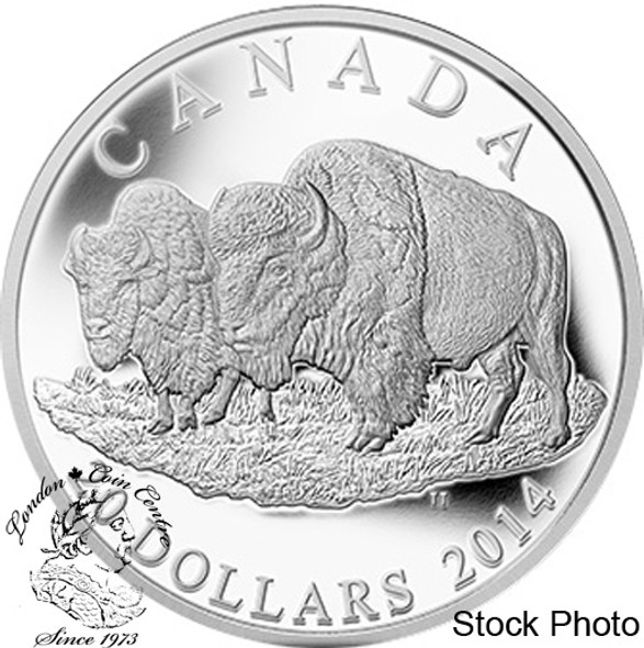 Canada: 2014 $20 The Bull and His Mate Bison Silver Coin