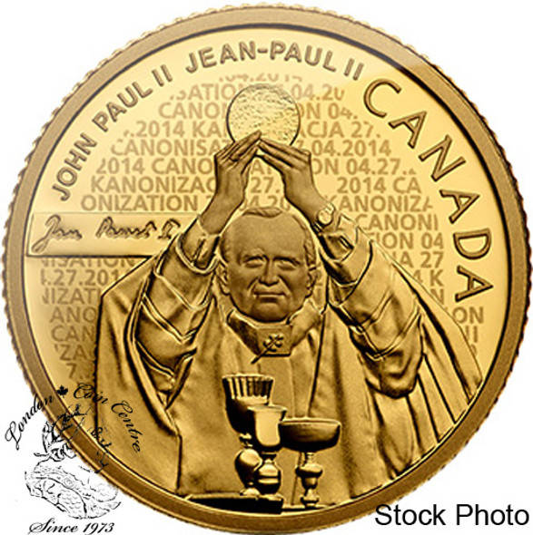 Canada: 2014 $25 Pope John Paul II Pure Gold Coin