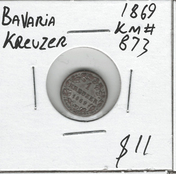 German States: Bavaria: 1869 Kreuzer