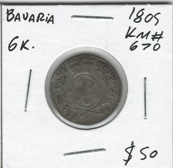 German States: Bavaria: 1805 6 Kreuzer German States: Bavaria: 1805 6 Kreuzer
