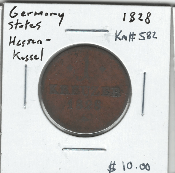 German States: Hessen-Kessel: 1828 Kreuzer German States: Hessen-Kessel: 1828 Kreuzer