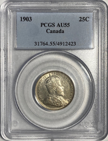 Canada: 1903 25 Cents PCGS AU55