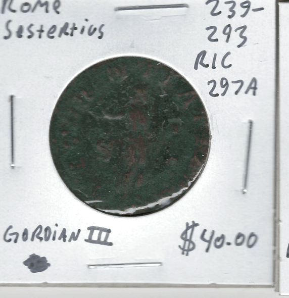 Roman: 239 - 293 AD Sestertius Gordian III Roman: 239 - 293 AD Sestertius Gordian III