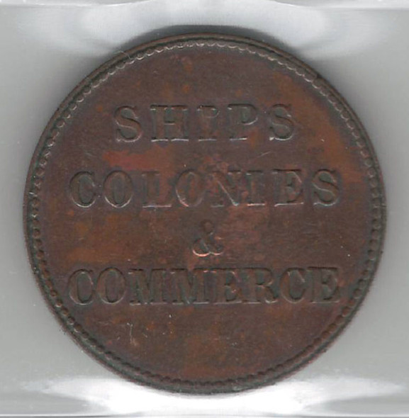PEI:  Ships Colonies & Commerce Token ICCS VF30 Cleaned