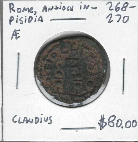 Roman: 268 - 270 AD Antioch in-Pisidia AE Claudius