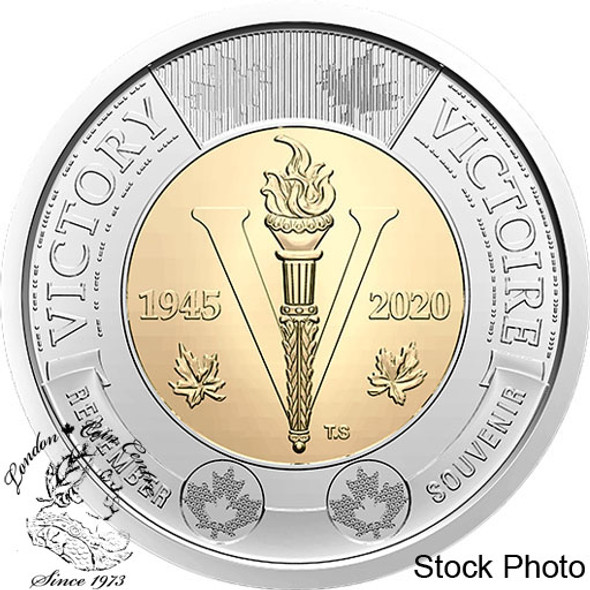 Canada: 2020 $2 75th Anniversary of the End of the Second World War Victory Non-Coloured BU Coin Canada: 2020 $2 75th Anniversary of the End of the Second World War Victory Non-Coloured BU Coin