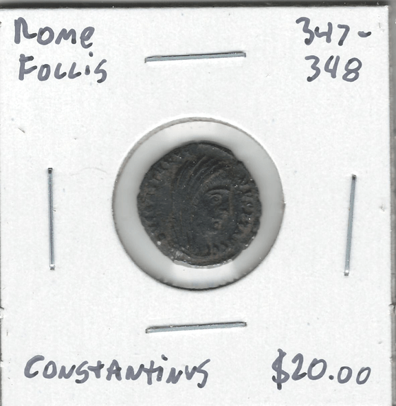 Roman: 347 - 348 AD Follis Constantinus #2