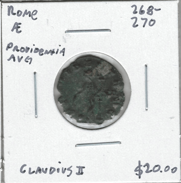 Roman: 268 - 270 AD AE Providentia AVG Claudius II