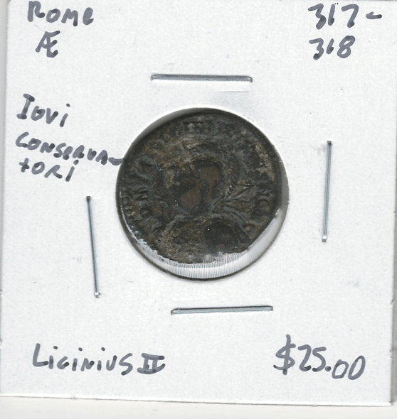 Roman: 317 - 318 AD AE Iovi Conservatori Licinius II