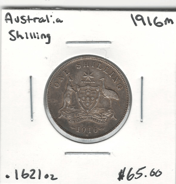 Australia: 1916M Silver Shilling