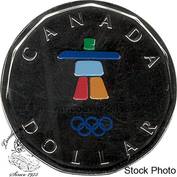 Canada: 2010 $1 Lucky Loonie Inukshuk Coloured Coin