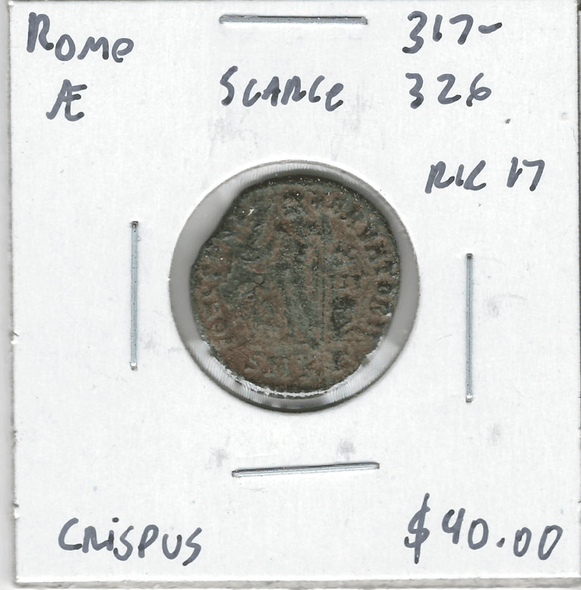 Roman: 317 - 326 AD AE Crispus Scarce Roman: 317 - 326 AD AE Crispus Scarce