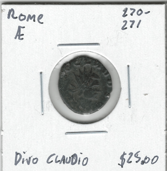 Roman: 270 - 271 AD AE Divo Claudio