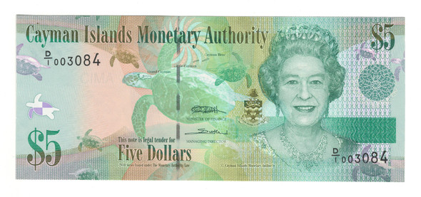 Cayman Islands: 2010 $5 Banknote P. 39