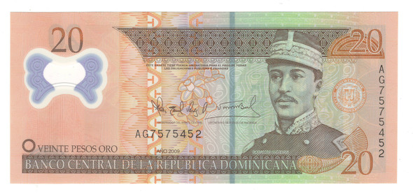 Dominican Republic: 2009 20 Pesos Banknote P. 182 Dominican Republic: 2009 20 Pesos Banknote P. 182