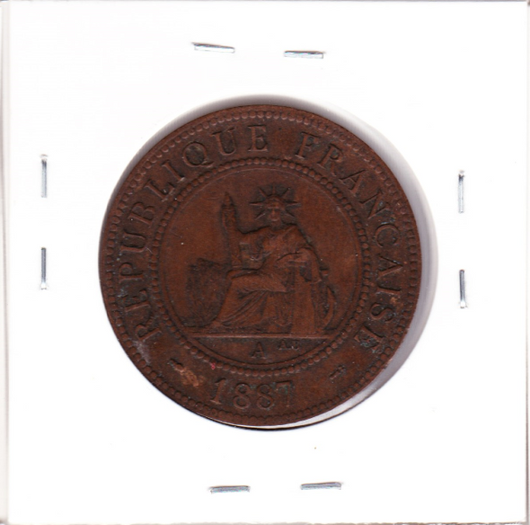 French Indochina: 1887 A Centime