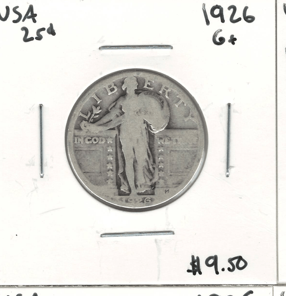 United States: 1926 25 Cent G+
