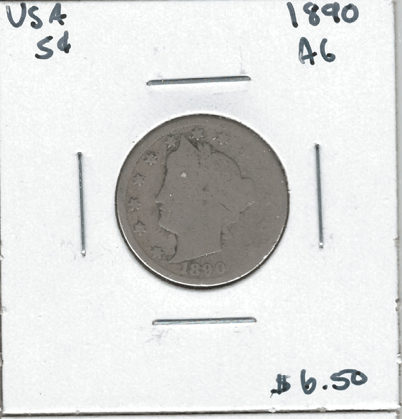 United States: 1890 5 Cent AG