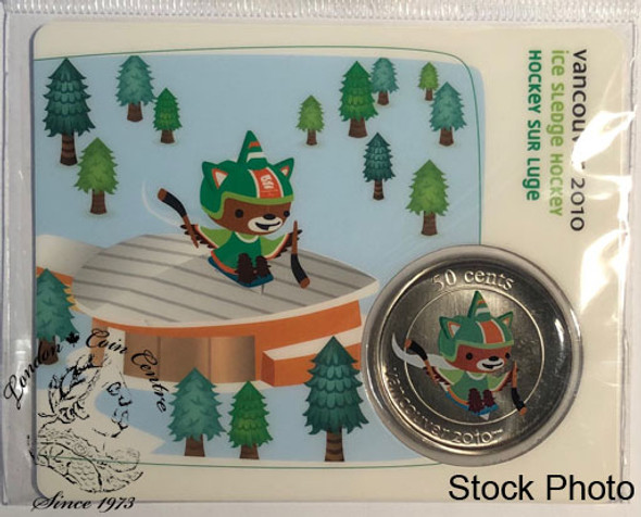 Canada: 2010 50 Cent Vancouver Olympics Ice Sledge Hockey Sumi Mascot Coin