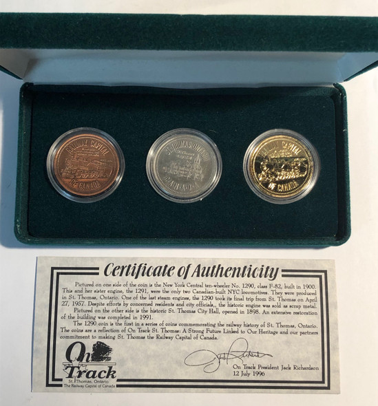 Canada: 1996 St. Thomas Railway Capital 3 Trade Dollar Token Canada: 1996 St. Thomas Railway Capital 3 Trade Dollar Token