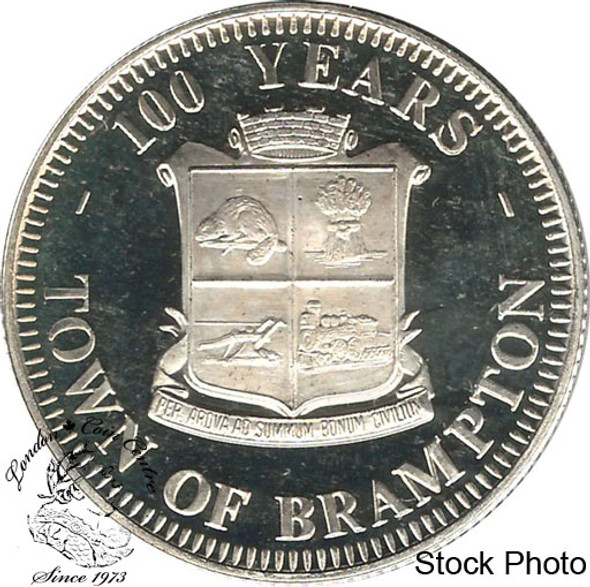Canada: 1973 Brampton Ontario Centennial Pure Silver Trade Dollar